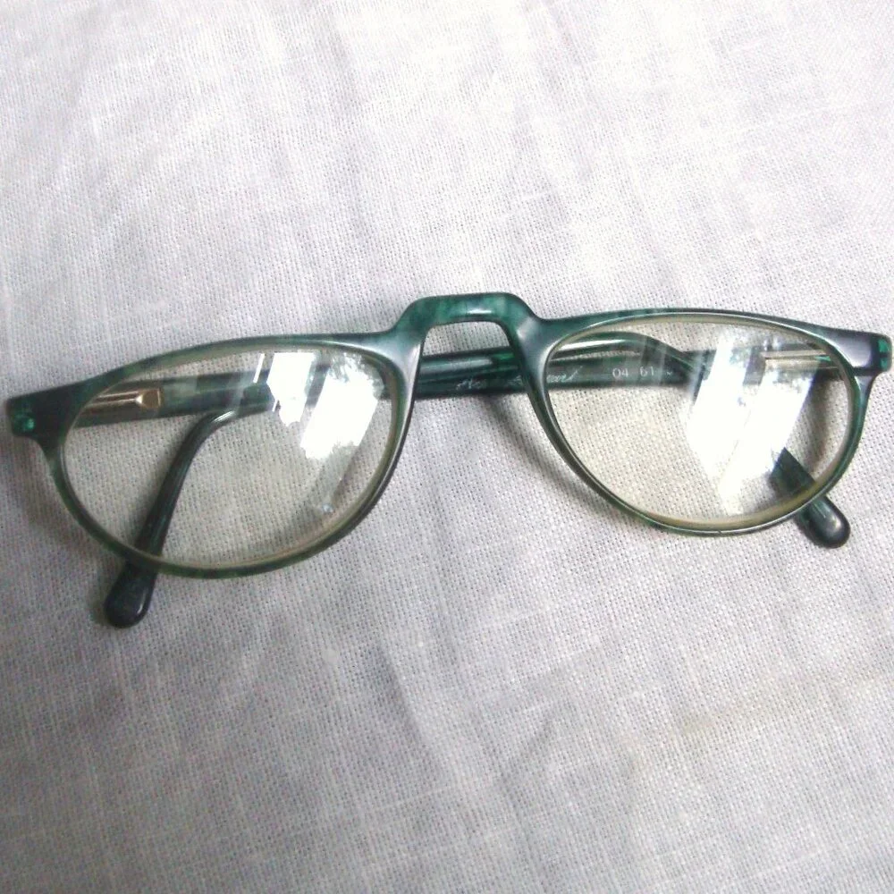 Vintage Ashley Stewart Green Tortoiseshell Half-frame Readers Eyewear